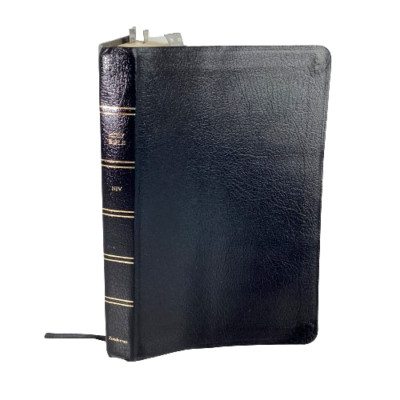 NIV Thinline Bible 1996 Indexed Black Bonded Leather Zondervan 1996 Good-image