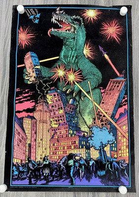 Vintage Godzilla Blacklight Poster Western Graphics-image
