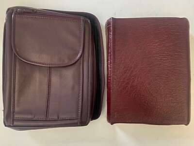 Nelson 476BG NKJV Holy Bible Wide Margin Burgundy Genuine Leather 1985 WITH CASE-image