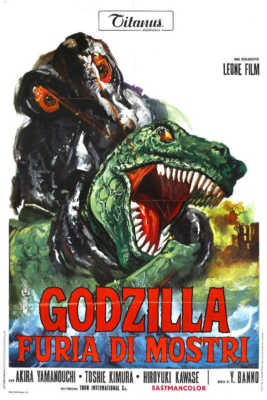 1971 GODZILLA VS. HEDORAH ITALY VINTAGE HORROR MOVIE POSTER PRINT 24x16 9 MIL-image