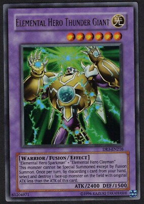 Yugioh Elemental Hero Thunder Giant DR3-EN216 Ultra Rare - VLP-image