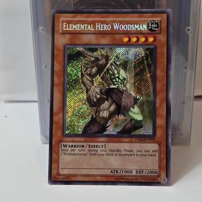 Yu-Gi-Oh! TCG Elemental Hero Woodsman Secret Rare Holo PP02-EN004 GEM LP-image