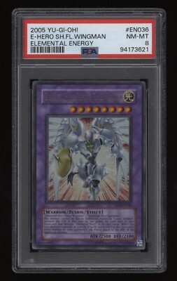 2005 YU-GI-OH! Elemental Hero Shining Flare Wingman PSA 8 Elemental Energy EN036-image