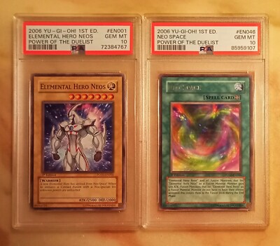 Yu-Gi-Oh 2006 Elemental Hero Neos & Neo Space PSA 10 GEM MINT POTD 1st Edition!-image