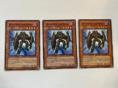 3X Destiny Hero - Fear Monger - POTD-EN016 x3 Yugioh Yu Gi Oh! 3 Playset -image