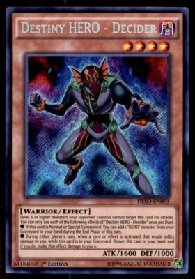 Yu-Gi-Oh! 1st Edition Destiny Hero - Decider #DESO-EN003 Near Mint-image