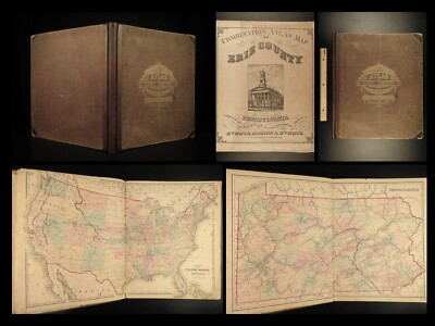 1876 1ed HUGE Atlas of Erie County Pennsylvania MAPS United States Illustrated-image