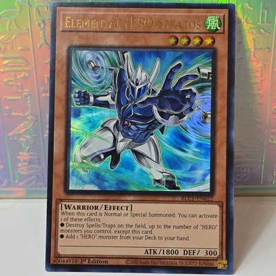 YuGiOh Elemental Hero Stratos BLC1-EN022 Ultra Rare NM 1st Edition Alt Art NM/M-image