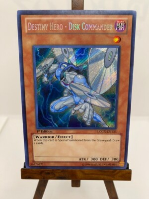 Yugioh Destiny Hero Disk Commander LCGX-EN133 Secret Rare 1st Edition-image