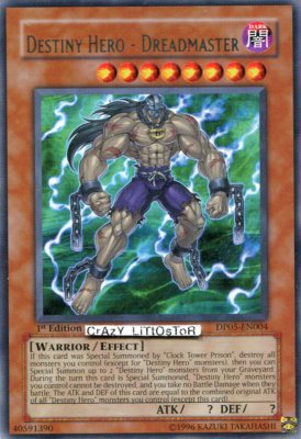 YU-GI-OH DESTINY HERO-DREADMASTER 1ST ED SILVER RARE N/MINT DP05-EN004-image
