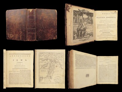 1796 JOSEPHUS Jewish Judaism Antiquities Jews MAP Whiston RARE Dublin ed FOLIO-image