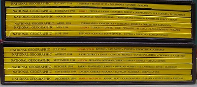 National Geographic Magazine 1994 with Maps and Leather Sleeves-image