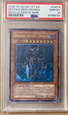 YUGIOH! Destiny Hero Dogma Ultimate Rare 1st edition PSA 10-image
