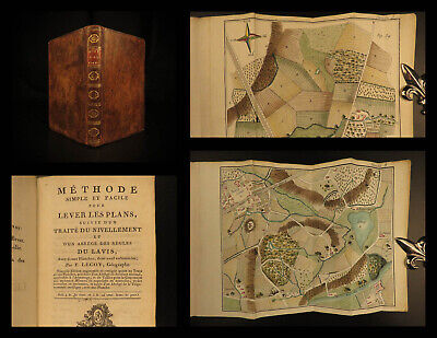 1805 Surveying Method Topography COLOR Map Making Landscaping Construction Lecoy-image