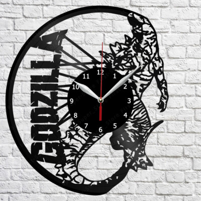 Godzilla Vinyl Record Wall Clock Home Fan Art Decor 12'' 30 cm 6344-image