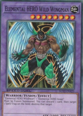 YUGIOH CARD ELEMENTAL HERO WILD WINGMAN SGX2-ENA23 1ST EDITION COMMUN-image