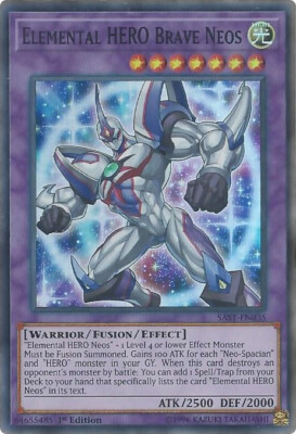 Yugioh - 2x Elemental HERO Brave Neos x2 - SAST-EN035 - Super 1st ED - NM-image