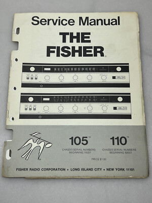Fisher Model 105 110 Original Service Manual Free Shipping-image