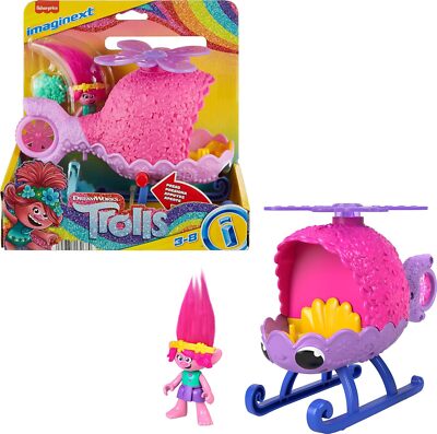 Fisher-Price Imaginext DreamWorks Trolls Toys Poppy's Copter, Helicopter &... -image