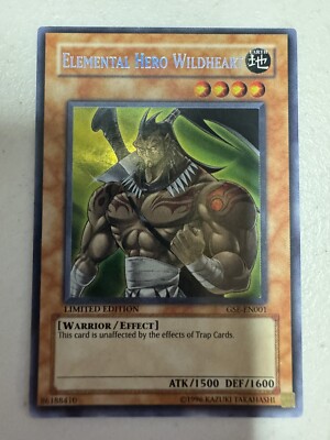 YUGIOH ELEMENTAL HERO WILDHEART GSE-EN001 SECRET RARE MP-image