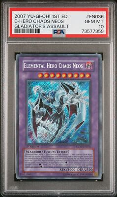 2007 YU-GI-OH! GLAS-GLADIATOR'S ASSAULT 1ST ED ELEMENTAL HERO CHAOS NEOS PSA 10-image