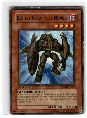 Yu-Gi-Oh! Destiny Hero- Fear Monger Common POTD-EN016 Heavily Played 1st Edition-image