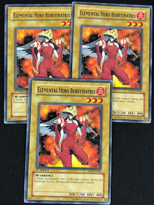 YUGIOH ELEMENTAL HERO BURSTINATRIX DP1-EN002 1ST COMMON X3 (LP)-image