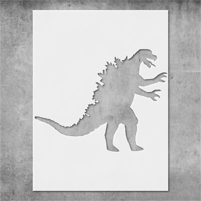 Godzilla Premium Handmade Artistic Stencil Template Reusable - Wall Art, DIY Cra-image