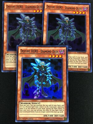 YUGIOH DESTINY HERO DIAMOND DUDE DESO-EN009 1ST SUPER X3 (NM)-image