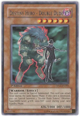 Yu-Gi-Oh Card - DP05-EN005 - DESTINY HERO - DOUBLE DUDE (rare) - NM-image