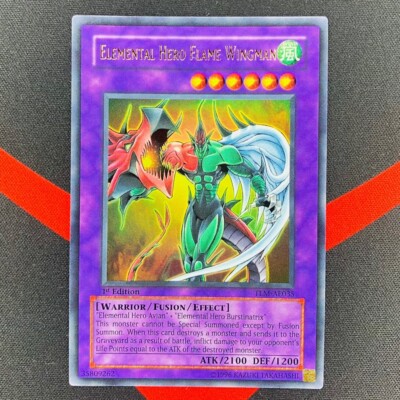 Yu-Gi-Oh! Elemental Hero Flame Wingman TLM-AE035 1st Ultra Rare Asian English EX-image