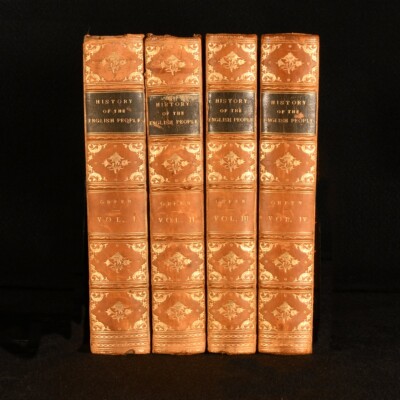 1878-86 4vol History Of The English People John Richard Green Maps Leather-image