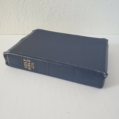 Vintage 1958 Bible Maps American Society Blue Leather-image