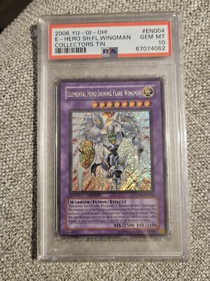 Yugioh 2006 Elemental Hero Shining Flare Wingman PSA 10 Gem Mint Collectors Tin-image