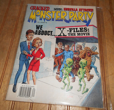 1999 Cracked Monster Party Magazine #40 Godzilla X-Files Freddys Worst Nightmare-image