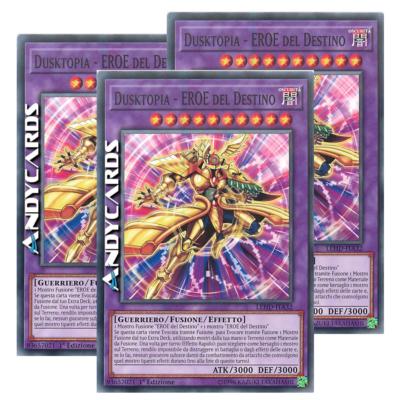 3x DUSKTOPIA - HERO OF DESTINY / DESTINY HERO • Common • LEHD ITA32 • YUGIOH-image