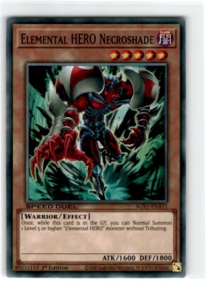 2020 Yu-Gi-Oh! Speed Duel Elemental Hero Necroshade Common SGX1-ENA11 Moderately-image