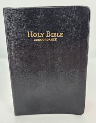 Vintage Holy Bible King James Version Red Letter Concordance Genuine Leather-image