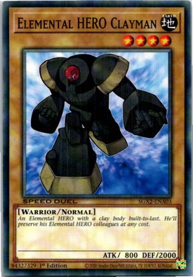 Elemental HERO Clayman #SGX2-ENA03 Yugioh Lightly played 1st Edition-image