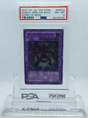 YUGIOH STON-EN034 ELEMENTAL HERO AIR NEOS ULTIMATE RARE PSA 8 NM #43164100-image