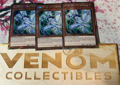 3x (M/NM) Destiny HERO - Disk Commander RA03-EN176 Platinum Rare 1st Ed. YuGiOh -image