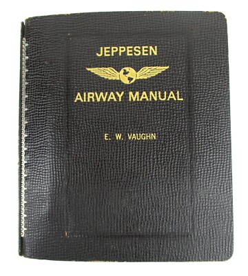 Vintage Jeppesen Airway Manual w/ Maps Leather Binder in Good Vintage Condition￼-image