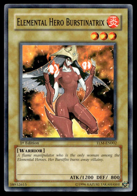 1996 Yu-Gi-Oh! 1st edition Elemental Hero Burstinatrix #TLM-EN002 Uncirculated-image