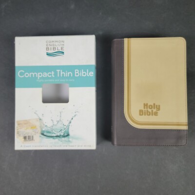NOB Compact Thin Bible Espresso Henley DecoTone Leather w Maps-image
