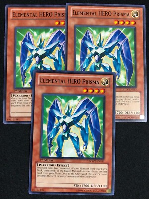 YUGIOH ELEMENTAL HERO PRISMA LCGX-EN033 1ST COMMON X3 (LP)-image