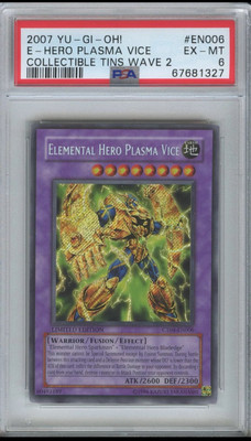 2007 Yu-Gi-Oh! - Elemental Hero Plasma Vice - Secret Rare - CT04-EN006 - PSA 6-image