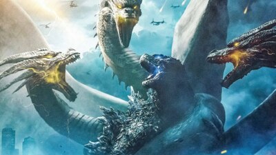 Godzilla king of the monsters man cave happy birthday Banner Vinyl Party 3x6 Ft-image