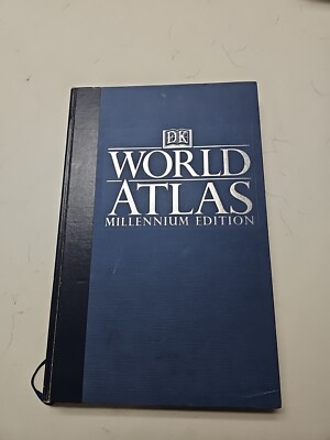 Millenium World Atlas Leather Bound Hardcover Rand McNally 15x11