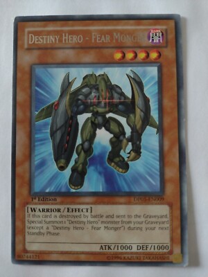 1x Yu-Gi-Oh Destiny Hero - Fear Monger DP05-EN009 - 1st Edition - light play-image