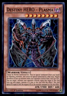 Yu-Gi-Oh! 1st Edition Destiny Hero - Plasma #DESO-EN012 Near Mint-image